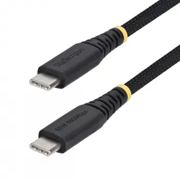 StarTech.com 1m (3ft) polnilni kabel USB-C, 60W (3A) PD, dvoslojni pleteni ovoj iz najlona/TPE, vzdržljiv polnilni kabel USB-C, kabel USB 2.0 za polnjenje prenosnika