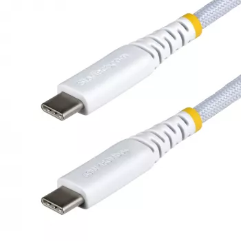 StarTech.com 15cm (6in) bel kabel USB-C za polnjenje, 60W (3A) PD, dvoslojni pleteni ovoj iz najlona/TPE, vzdržljiv kabel USB-C za polnjenje, kabel USB 2.0 za polnjenje prenosnika