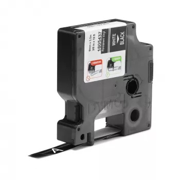 DYMO Rhino industrijske vinilne etikete | 9 mm x 5,5 m | bel tisk na črni | samolepilne | za tiskalnike etiket LabelManager & Rhino
