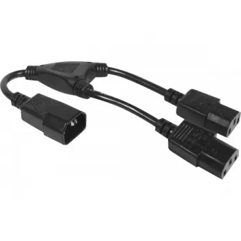 Hypertec 808430-HY napajalni kabel črn 0,3 m C14 vtičnica 2 x C13 vtičnica
