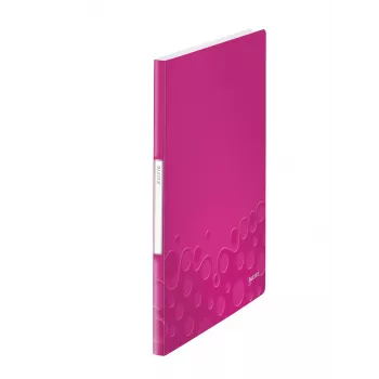 Leitz WOW PP mapa z žepi 20 žepov, kovinska, roza, polivinilklorid (PVC), 20 žepov, A4, 231 mm, 13 mm