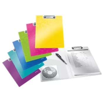 Leitz mapa s sponko s pokrovom WOW, A4, Polyfoam, bela, 75 listov, 1 žep, 230 mm