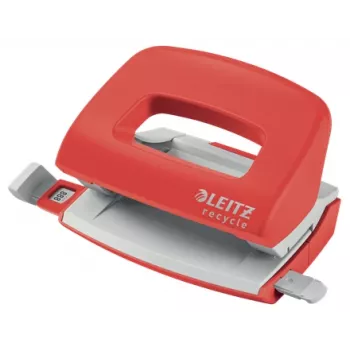 Leitz mini luknjač NeXXt Recycle, 10 listov, rdeč, plastika, 8 cm, 5,5 mm, A4, A5, A6, Folio, US-Quart, 8 x 8 x 8 cm