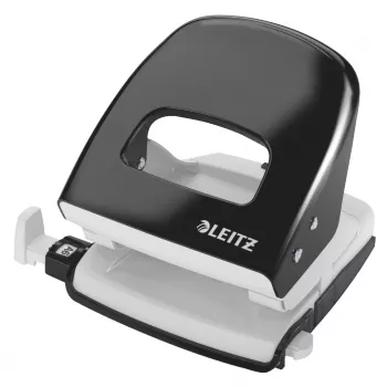 Leitz NeXXt luknjač 5008, 2-luknji 30 listov, 30 listov, črn, bel, kovina, 3 mm, A6, 107 mm