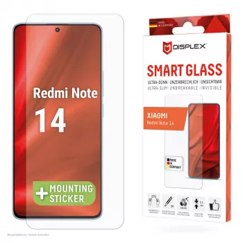 Displex Smart Glass (9H) za Xiaomi Redmi Note 14, nalepka za namestitev, nezlomljivo
