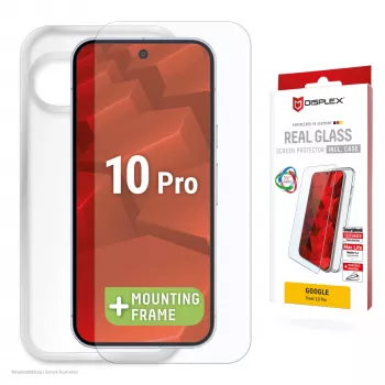 Displex zaščitno steklo za zaslon + ovitek za Google Pixel 10 Pro, Eco okvir za namestitev, odporno na praske