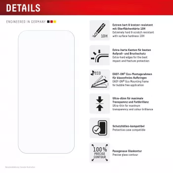 Displex zaščitno steklo za zaslon + ovitek za Google Pixel 10 Pro, Eco okvir za namestitev, odporno na praske