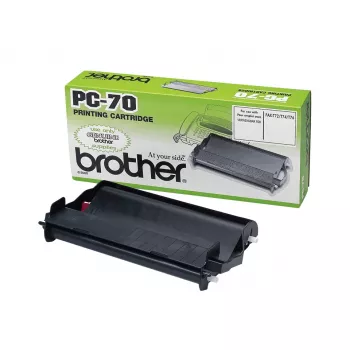Kartuša za faks Brother PC70 – črna, 140 strani, združljiva s FAXT72/74/76/78/7 Plus/92/94/96/98