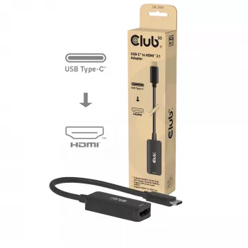 USB-C na HDMI 2.1 adapter Club 3D CAC-2505 — 8K@60Hz, USB Type-C na HDMI + USB, 0,12 m
