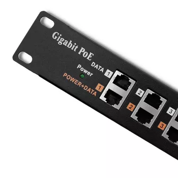 Patch panel QOLTEC 54478 12 vrat PoE črn