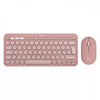 Logitech Pebble 2 Combo tipkovnica in miška vključno z univerzalnim RF Wireless + Bluetooth QWERTZ nemško roza (920-012205)