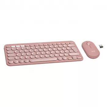 Logitech Pebble 2 Combo tipkovnica in miška vključno z univerzalnim RF Wireless + Bluetooth QWERTZ nemško roza (920-012205)