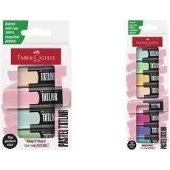 Set markerjev Faber-Castell 154214 pastelni tekst markerji, 4 kosi – koralna, zelena, svetlo zelena, roza