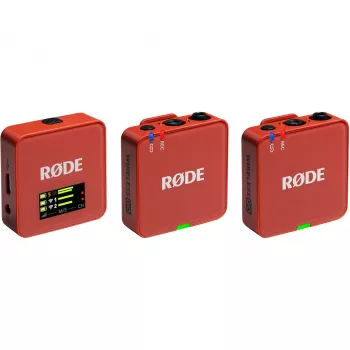 Sistem brezžičnega mikrofona Rode Wireless Go III rjav — brezžični prenos 2,4 GHz, kompakten dvokanalni komplet