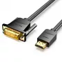 Kabel HDMI na DVI, 2 m, črn, Abfbh Vention