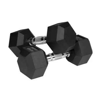 Gumirane litoželezne uteži HEX 2x9 kg REBEL ACTIVE