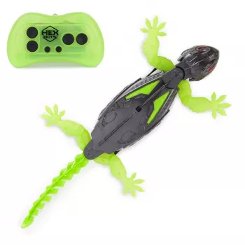HEX BOTS | Interaktivna igrača plezalni gekon RC robot | zelena/siva