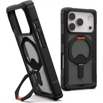 UAG Urban Armor Gear Plasma XTE MagSafe ovitek s stojalom | Apple iPhone 17 Pro | črna/pop oranžna | 114527114097 (114527114097)