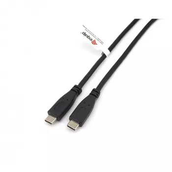 Kabel USB-C na USB-C 2.0 EQUIP 128833, 0,5 m, PD 60 W, 0,48 Gbit/s, ponikljeni kontakti, črn