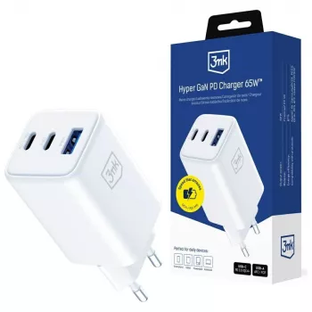 3MK polnilnik Hyper GaN 65W QC4+, USB hitri polnilnik GaN 65W s podporo QC4+