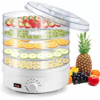 Extralink Home velik sušilnik za gobe, sadje, zelenjavo in zelišča, zmogljiv Pro 500W + 5 pladnjev 27cm bel