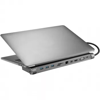 SANDBERG USB-C priklopna postaja HDMI DP VGA SD USB USB-C
