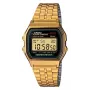 Casio A159WGEA-1DF Vintage unisex digitalna ura z nerjavnega jekla pasom, zlato-črna (A159WGEA-1DF)