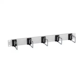 EFB-Elektronik 48,30cm (19 inch) 1HE kabelski panel, 5 x jeklenih lokov 110 mm, čelna plošča RAL9005 proizvajalec: EFB Elektronik (699980TS.2)