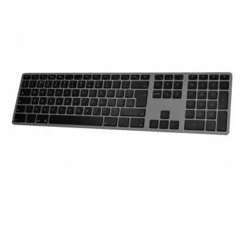 Brezžična tipkovnica Matias FK418BTLB-UK — aluminij, osvetljena, Space Gray