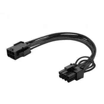Savio AK-49 PCIe 6-pin na 8-pin (6+2) napajalni kabel, 0,15 m, črn