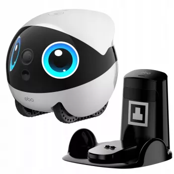 Enabot EBO Air 2 Plus robot spremljevalec za hišne ljubljenčke, 3K kamera, nočno videnje, Wi-Fi, bel