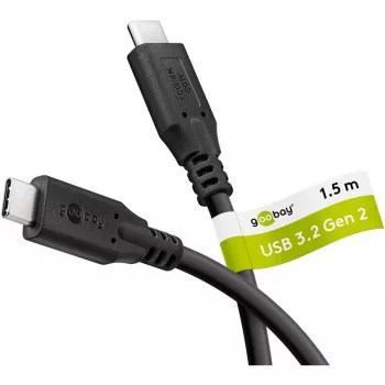 Goobay USB kabel C, USB 3.2, 60 W, 10 Gbit/s, Power Delivery, 1,5 m (1,50 m, USB 3.2, 60 W), USB kabel