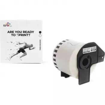 TB Print TBEB-DK22205 zvitek etiket za Brother, 62 mm x 30,48 m, črno na belem