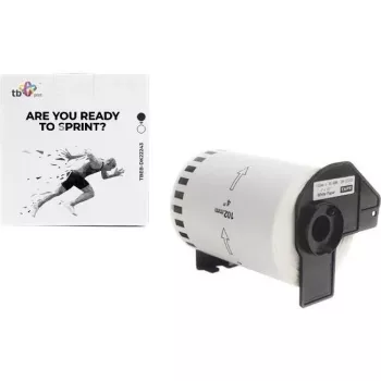 TB Print TBEB-DK22243 zvitek etiket za Brother, 102 mm x 30,48 m, črno na belem