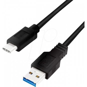 Logilink – kabel USB – USB tip A (W) na USB-C (M) – USB 3.2 Gen 1 – 3 A – 1 m – črn (CU0168)