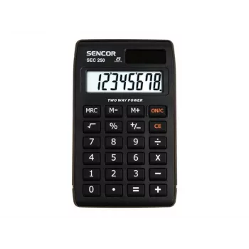 SENCOR SEC 250 žepni kalkulator, 8-mestni LCD, dvojno napajanje