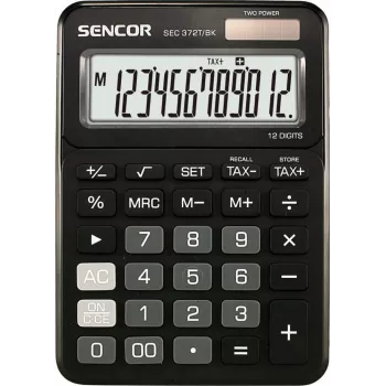 Kalkulator SENCOR SEC 372BK 12-mestni LCD osnovni namizni kalkulator, na baterije