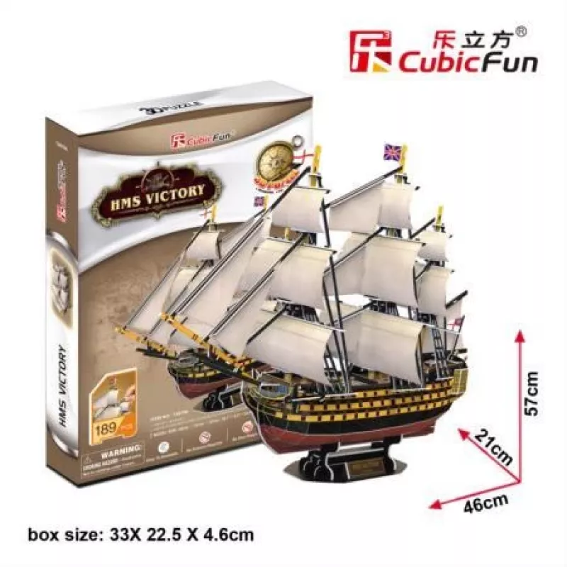 3D sestavljanka CubicFun HMS Victory