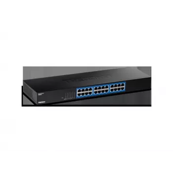 TRENDnet 24-portni Gigabit switch, TEG-S25, 24 x Gigabit RJ-45 vrat, 48 Gbit/s preklopna zmogljivost, brezventilatorska zasnova, kovinsko ohišje, notranji napajalnik