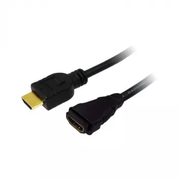 LogiLink CH0057 hitri HDMI podaljšek z Ethernetom, HDMI 1.4, A-vtič na A-vtičnico, 4K/30, pozlačen, 3 m, črn