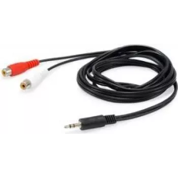 Equip 147093 avdio kabel, 2 x RCA ženski na 3,5 mm moški, 2,5 m, črn