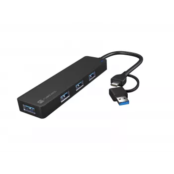 USB zvezdišče NATEC Mayfly USB 3.2 Gen 1 Type-A Type-C 5000 Mbit/s črno