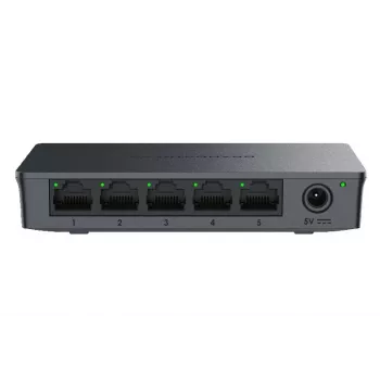 Grandstream GWN7700 stikalo Layer 2 unmanaged 5x gigabitna vrata 10Gbps switching capacity 802.1p QoS črno namizno/stensko montažo 5VDC