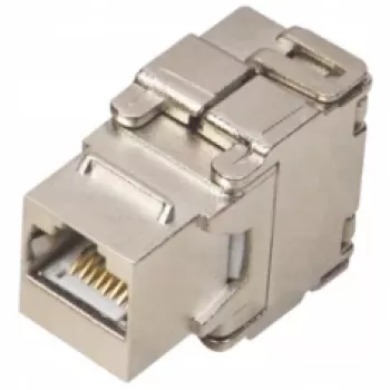 Alantec MKB-S6-1 RJ45 keystone vtičnica, STP Cat6, brez orodja, srebrna