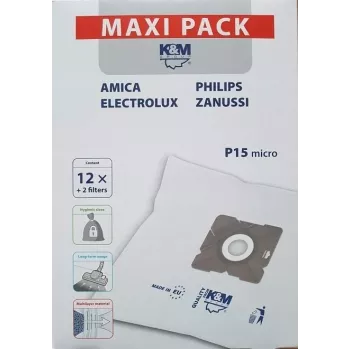 Vrečke za sesalnik PHILIPS CONCEPT SENCOR ZANUSSI P15 maxi KM-P15-MX (12 kosov)