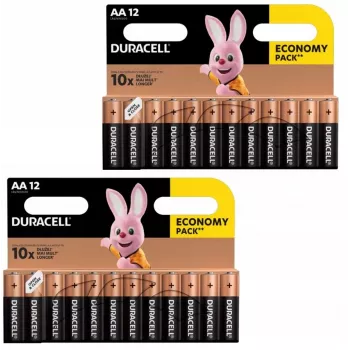 Duracell alkalne baterije AA (LR6) paket — 24 celic, za enkratno uporabo