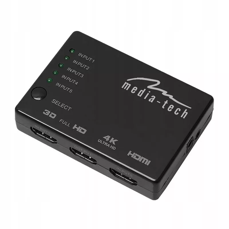 Media-Tech MT5207 5x HDMI stikalo, 4K