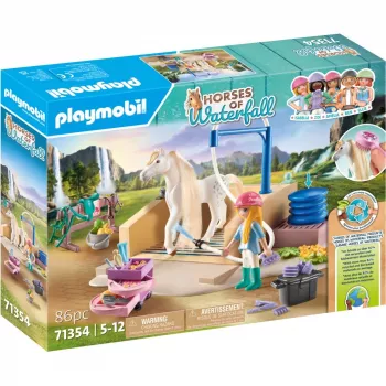 Playmobil Horses of Waterfall – postaja za umivanje z Isabello in levinjo – igra pretvarjanja in domišljijska igra za otroke od 5 do 10 let – Fat Brain Toys