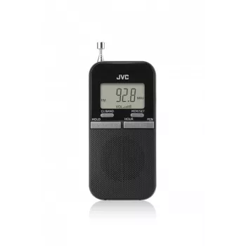 JVC RAE411B prenosni AM/FM radio z analognim sprejemnikom, črn