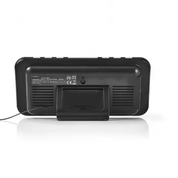 Nedis CLAR004BK radijska budilka z LED prikazom, FM tunerjem, dvojnim alarmom, projekcijo, AUX, črna